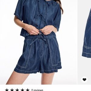 Fifteen Twenty Blue High Waist Shorts